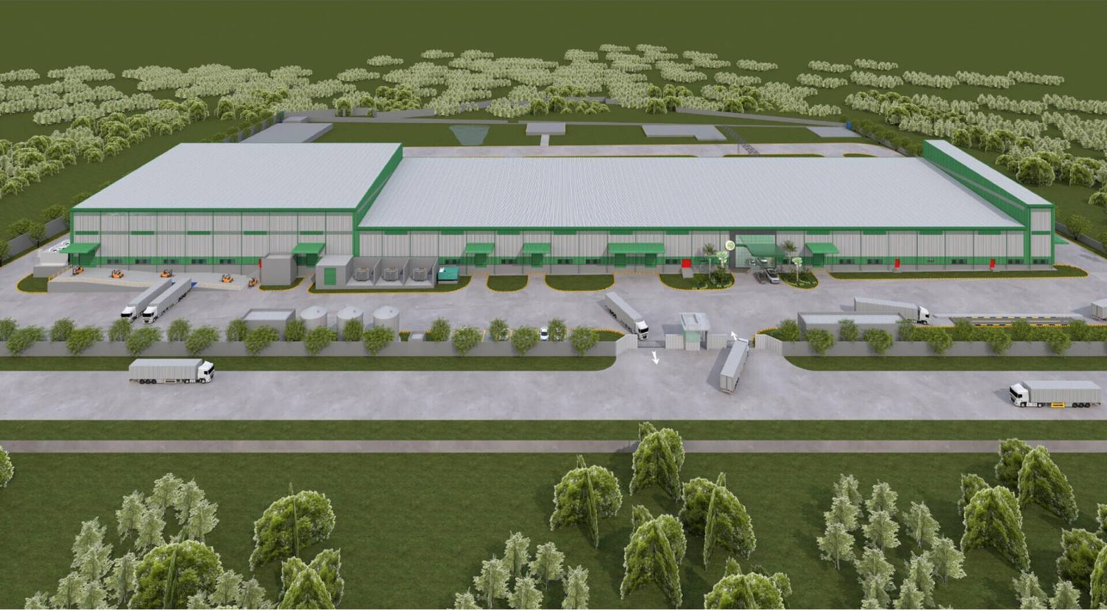 Front elevation render of the Greenwave recycling facility